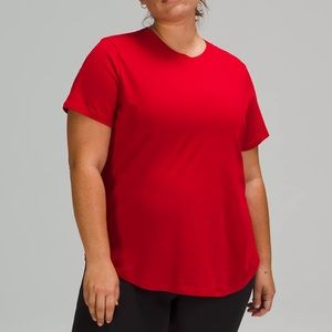 red lululemon love crew shirt